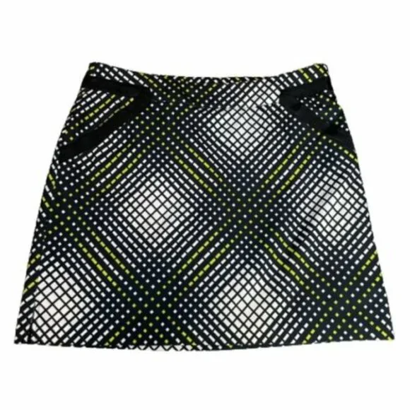 EP Pro Black/White/Lime Green Geometric Golf Skort Size 6 - Picture 2 of 9